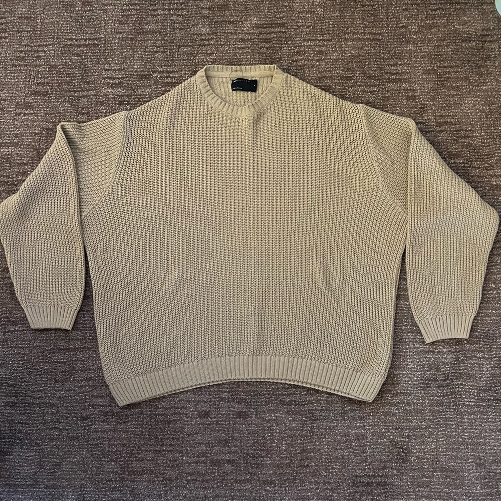 Light Brown/Tan knitted fisherman sweater. ASOS design. Size Men’s Small.